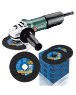 ESMERIL ANGULAR 4 1/2" 850W W850-125 METABO + 25 DISCOS DE CORTE 4.1/2"-1.0MM  INOX PSF PFERD