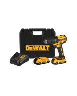 TALADRO PERCUTOR INALAMBRICO 20V + 2 BATERIAS + CARGADOR + MALETA DEWALT