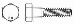 Rosca perno hexagonal 8.8